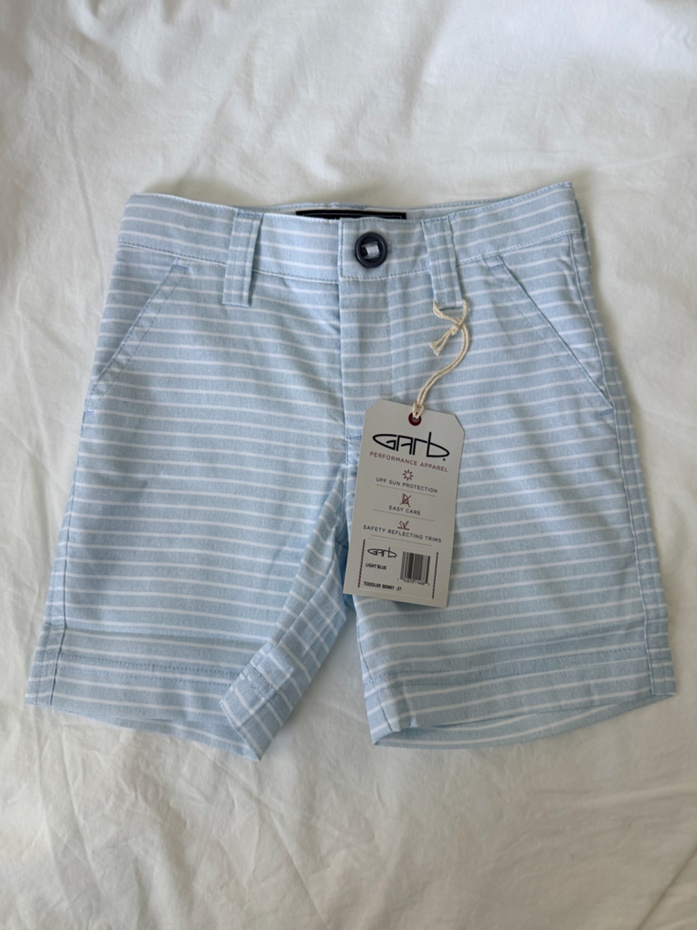 Garb golf Benny blue white striped shorts toddler boys 2T